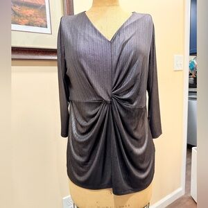Alfani Elegant Black Draped Top